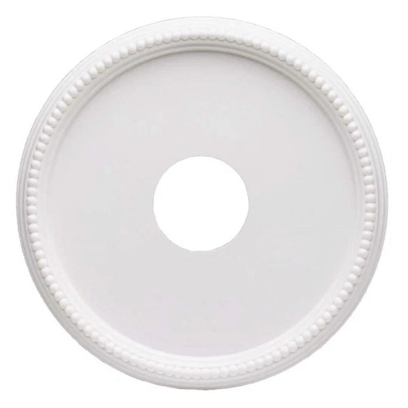 Hampton Bay 16 in White Beaded Ceiling Medallion Light Fixture Base Décor - Picture 1 of 1